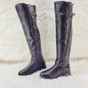 FINAL SALE Dark Brown Thigh High Riding Engineer Boots